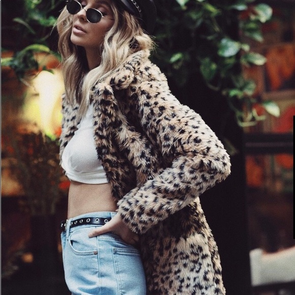 princess polly leopard coat